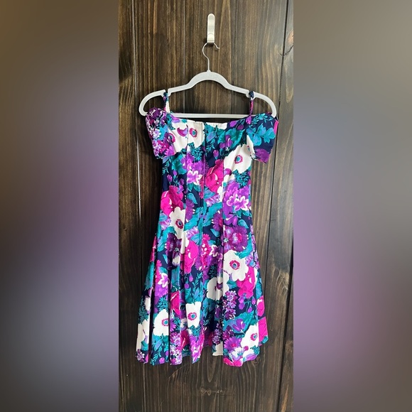 Vintage 90’s Floral Mini Party Dress-Size 5-Byers Too - Picture 6 of 8